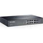 TP-Link TL-SG1016D 16-Port Gigabit--Netzwerk Switch (Rackmount, 32Gbit-s Switching-Kapazität, geschirmte RJ-45 Ports, Metallgehäuse, IGMP-Snooping, unmanaged, Plug-und-Play) schwarz
