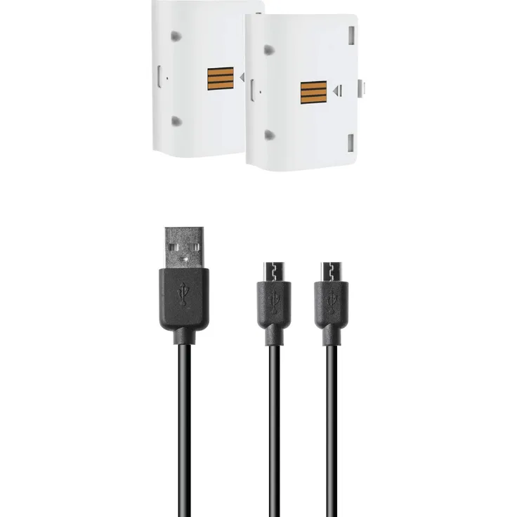 snakebyte Xbox One BATTERY:KIT - weiß - 2 Akkus à 800mAh - kompatibel mit allen Xbox One Controller Varianten & snakebyte Twin Charge X Ladestation - inkl. 2m Y-Ladekabel
