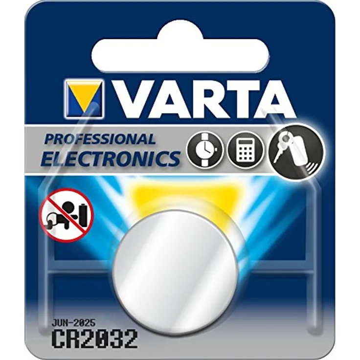 Varta CR2032 Lithium Knopfzellen 3V Batterie in Original Blisterverpackung, 1er Pack