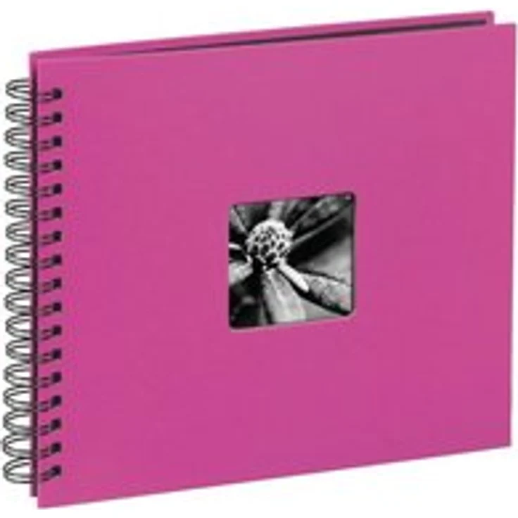 Hama Jumbo Fotoalbum, 36 x 32 cm, 50 schwarze Seiten, 25 Blatt, mit Ausschnitt für Bildeinschub, Fotobuch pink - Preisvergleich – Bild 1