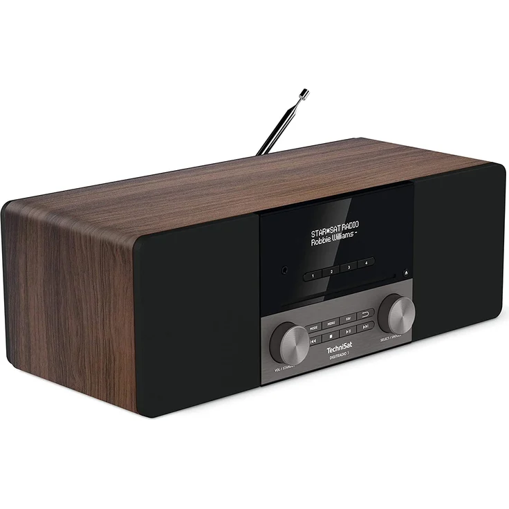 TechniSat DIGITRADIO 3 CD-Radio mit Bluetooth, OLED-Display, Wecker, Nussbaum, schwarz – Bild 1