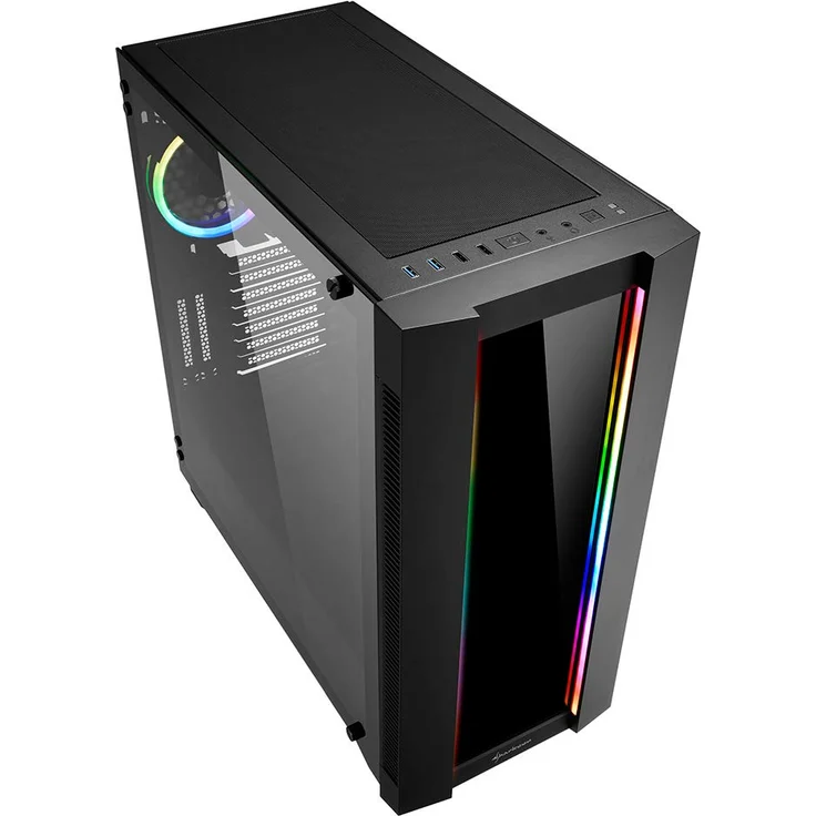 Sharkoon Elite Shark CA200G, PC-Gehäuse, ARGB, 8-Fach RGB-Steuerung, klassischer und vertikaler Grafikkarteneinbau – Bild 3