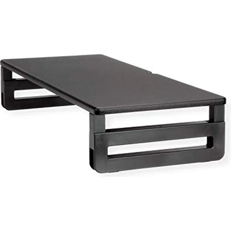 VALUE Monitor--Laptop-Ständer | höhenverstellbar | schwarz | Stabiler Ständer aus Holz für Bildschirm, Monitor, Notebook oder Laptop | für einen aufgeräumten Arbeitsplatz