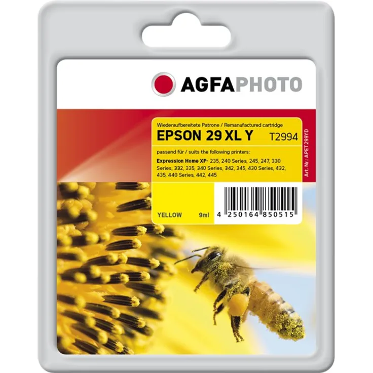 AgfaPhoto APET299YD passend für Epson Xp235 Tinte GELB Kompatibel zu T2994- 29XL 450 Seiten 9ml
