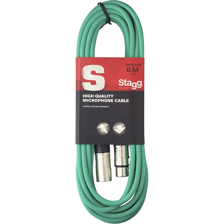 Stagg 6 m hochwertigen XLR-auf XLR-Stecker Mikrofon Kabel grün