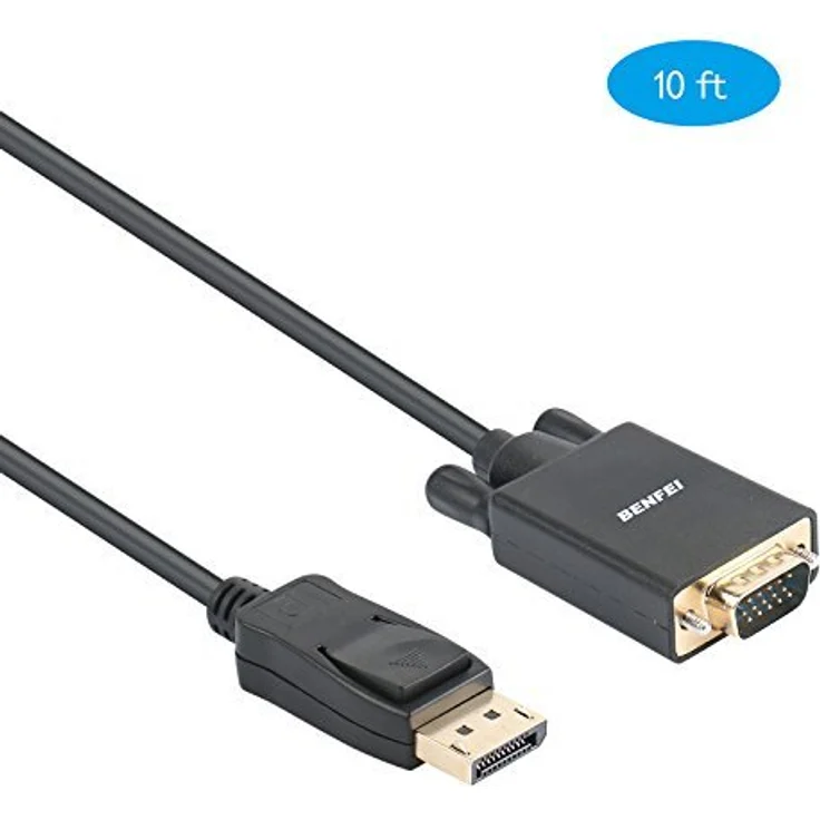DisplayPort zu VGA 1,8 m Kabel, benfei Display Port auf VGA Adapter Stecker auf Stecker vergoldet Kordel für Lenovo, Dell, HP, Asus und andere Marke
