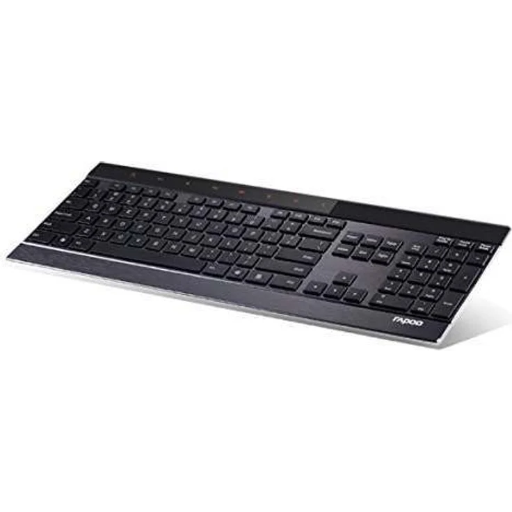Rapoo E9270P kabellose Tastatur, Wireless (5 GHz) via USB, flaches Aluminium Design, Full-size, Multimedia-Touch Tasten, DE-Layout QWERTZ, schwarz – Bild 1