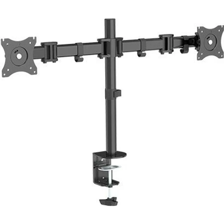 Dual 2 Fach Tischhalterung für LED und LCD Monitore bis 27 Zoll VESA 75x75 100x100 HALTERUNGSPROFI OFFICE-124 (2 Monitore)