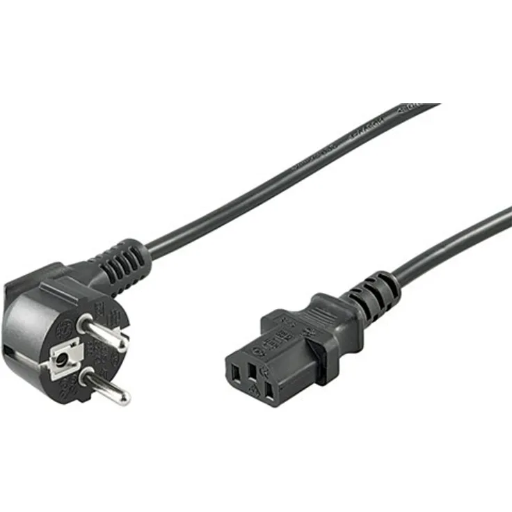 Goobay Wentronic Netzkabel abgewinkelter (Schuko auf IEC 320 C13) 5 m schwarz