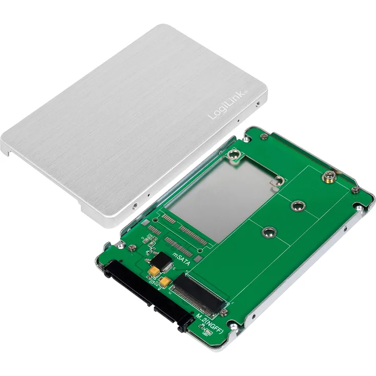 LogiLink AD0022 - Externes 2.5'' SSD Gehäuse aus Aluminium für 4x microSD Karten - ohne Treiberinstallation Windows - Mac OS - Linux - MEGA KOMAPKT !!