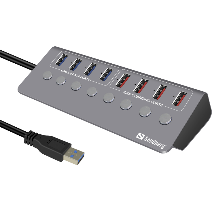 Sandberg USB 3.0 Hub 4xData + 4xCharge, 133-94
