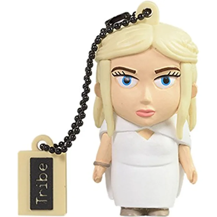Tribe Game of Thrones Daenerys USB Stick 16GB Speicherstick 2.0 High Speed Pendrive Memory Stick Flash Drive, Lustige Geschenke 3D Figur, USB Gadget aus Hart-PVC mit Schlüsselanhänger Weiss