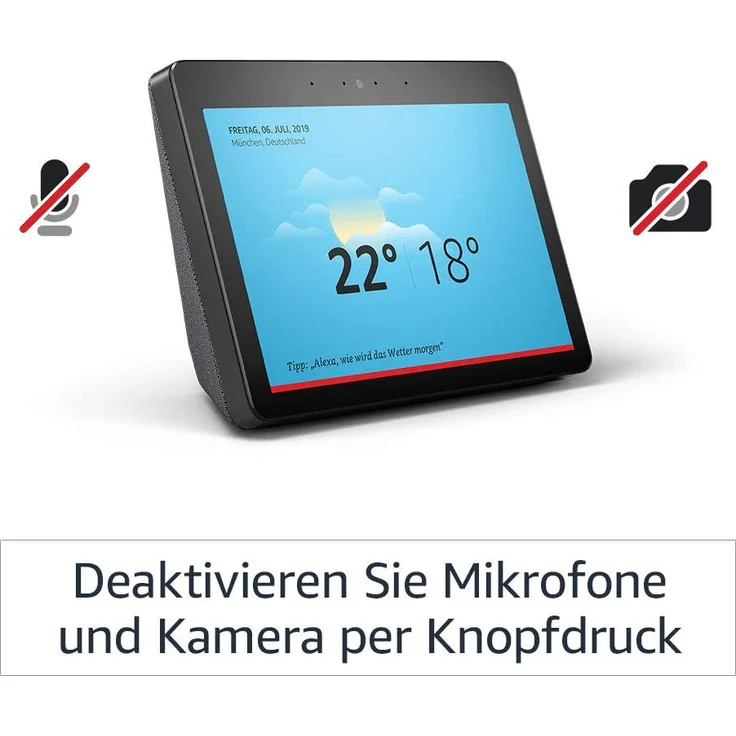 Amazon Echo Show (2. Generation) Durch Alexa in Verbindung bleiben, Schwarz – Bild 3