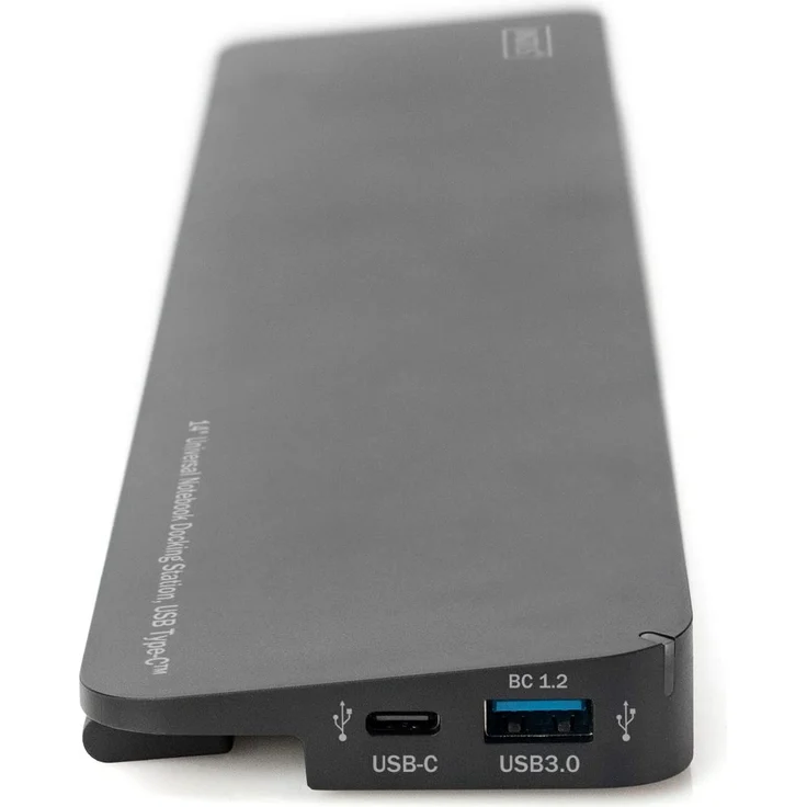 DIGITUS 14'' Multiport Docking-Station - USB-C Dock 14 Ports - DP HDMI VGA, RJ45, 5x USB, Ladeport, Cardreader - Schwarz – Bild 3