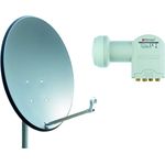 Opticum X80 Satelliten-Antenne (80 cm, Stahl - anthrazit, Zertifiziert, mit Quad LNB LQP-04H)