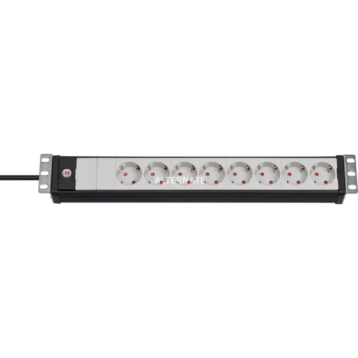 Brennenstuhl Premium-Line, Steckdosenleiste 8-fach - 19'' Format ideal für Serverschränke (mit 3m Kabel, Made in Germany) schwarz-grau – Bild 1