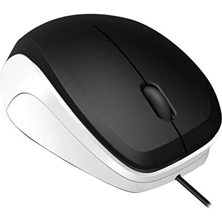Speedlink LEDGY Mouse 3-Tasten-Maus mit USB-Anschluss und ergonomischer Form - Schwarz-Weiß