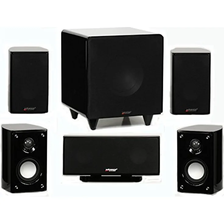 ADVANCE Acoustic hts1000 Pack Lautsprecher 5.1 Subwoofer 110 W 5 Satelliten schwarz lackiert Subwoofer schwarz