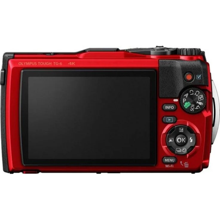 Olympus Tough TG-6 Actionkamera, 12 Megapixel Sensor, digitale Bildstabilisierung, 4x-Weitwinkel-Zoom, 4k-Video, 120fps, Wi-Fi, rot – Bild 2