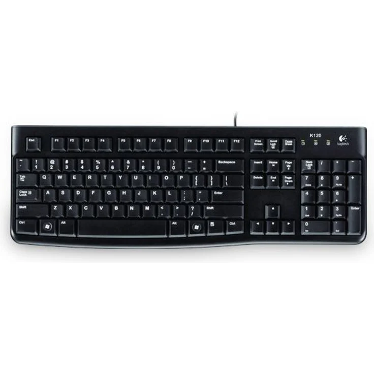 Logitech K120 Kabelgebundene Tastatur für Windows, USB-Anschluss, Leises Tippen, Robust, Spritzwassergeschützt, Einstellbare Tastaturaufsteller, Deutsches QWERTZ-Layout - schwarz – Bild 1