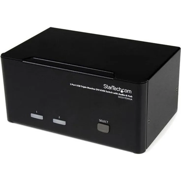 StarTech.com 2 Port Dreifach Monitor DVI USB KVM Switch mit Audio und USB 2.0 Hub - Tripel Monitor KVM Umschalter