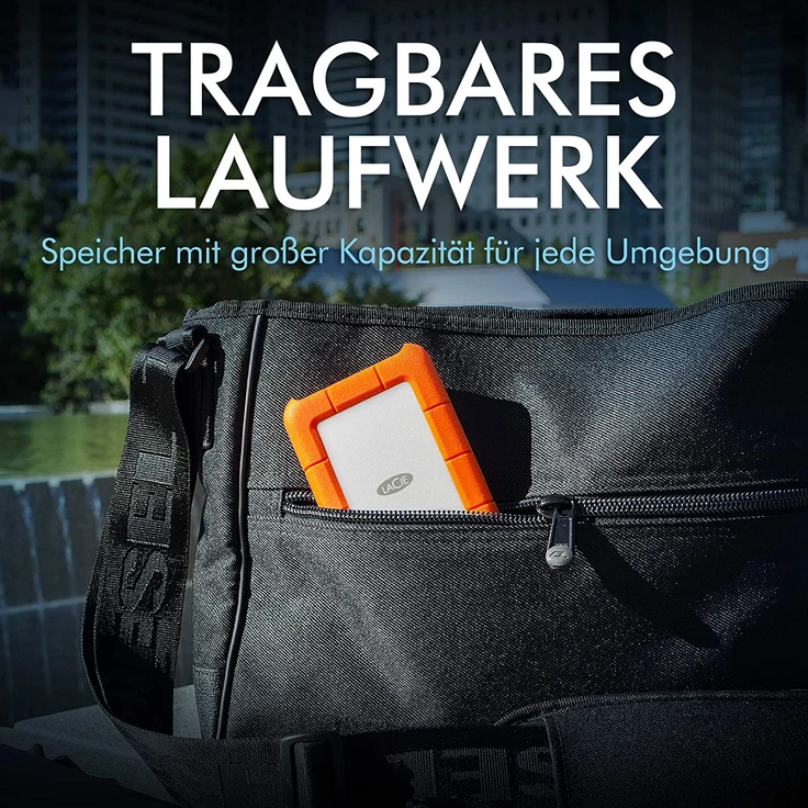 LaCie Rugged USB-C - Festplatte - 4 TB - extern (tragbar) - USB 3.1 Gen 1 (USB-C Steckverbinder) - orange (STFR4000800) – Bild 2