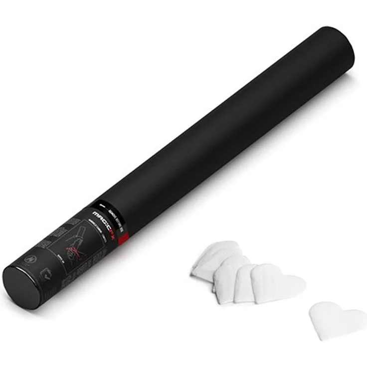 Magic FX Handbetriebene Konfettikanone Herzen 50cm - Weiß