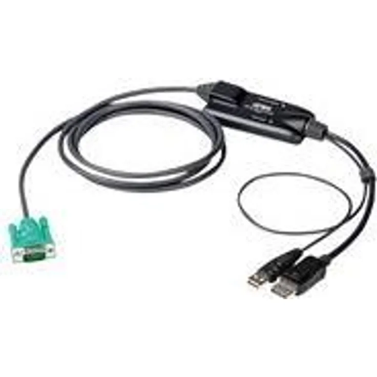ATEN CV190 - Tastatur- / Video- / Maus- (KVM-) Kabel - 15-polig SPHD (M) bis USB, DisplayPort (M) - 1.8 m - Daumenschrauben