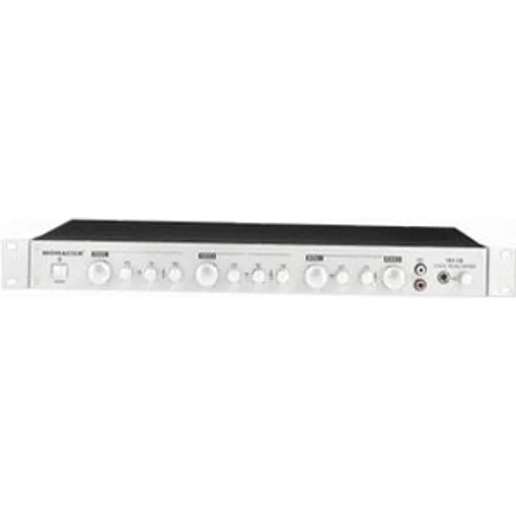 MONACOR VMX-440-SW 4-Kanal Mikrofon Line-Mixer für den Rack-Einbau, Mikro-Verstärker mit 2 Stereo Line-Eingängen und 2 symmetrischen Mikrofon-Eingängen, in Schwarz 202530