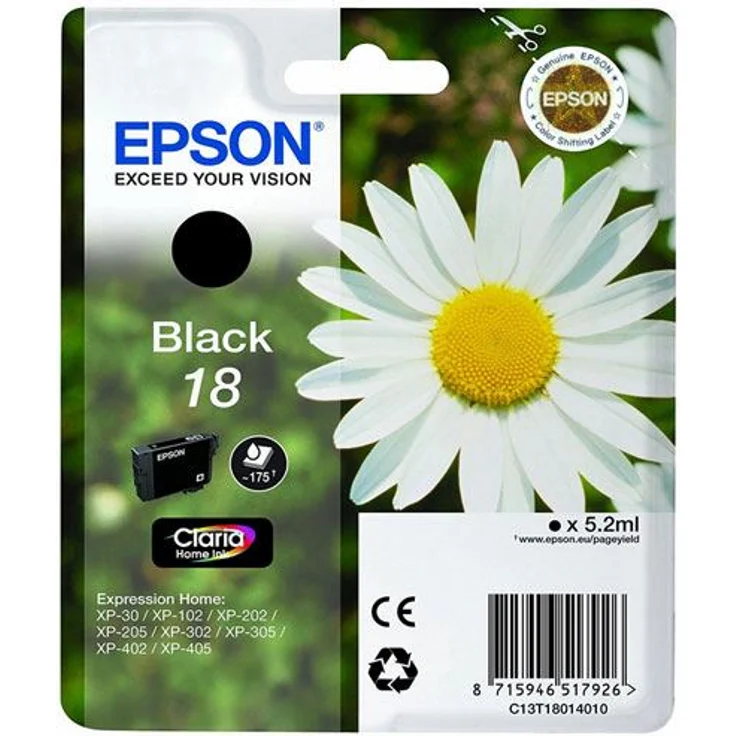 Epson C13T18014012 5.2ml 175Seiten Schwarz Tintenpatrone – Bild 1