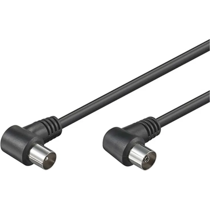 Goobay 11526 Gewinkeltes Antennenkabel (<70 dB), 2x Geschirmt