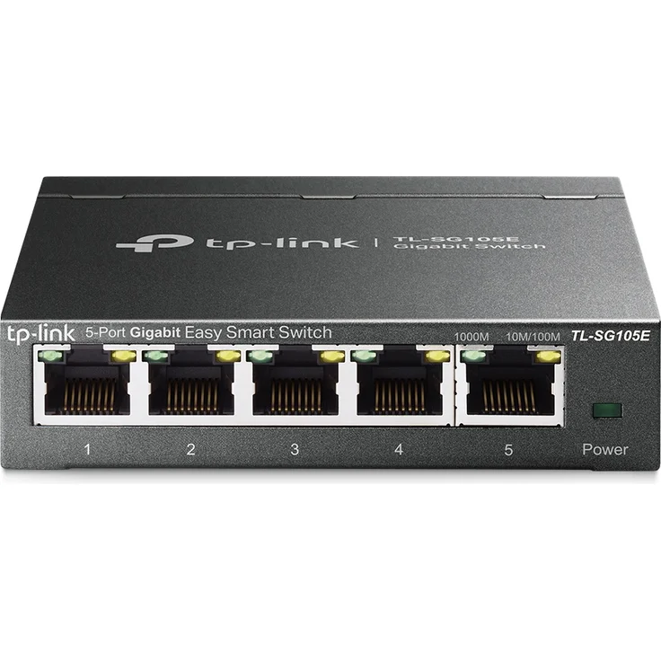 TP-Link TL-SG105E 5-Ports Gigabit Easy Smart Managed Netzwerk Switch (5 Gigabit-RJ45-Ports, Metallgehäuse, optimiert Datenverkehr, IGMP-Snooping, zentrales Management, energieeffizient) schwarz metallic – Bild 2