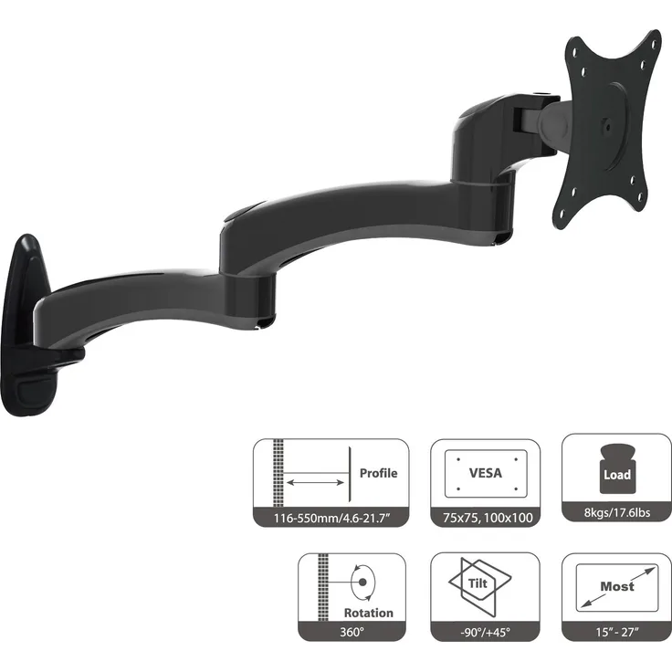 HFTEK Monitor TV Wand Halterung Halter Wall Mounts (HF17DB)