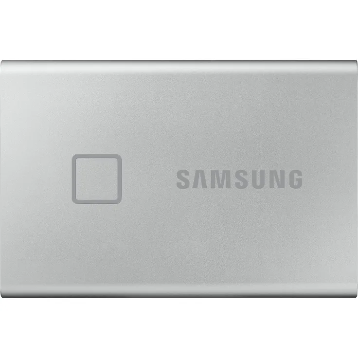 Samsung T7 Touch MU-PC500S - Solid-State-Disk - verschlüsselt - 500 GB - extern (tragbar) - USB 3.2 Gen 2 (USB-C Steckverbinder) - 256-Bit-AES - Silber (MU-PC500S/WW)