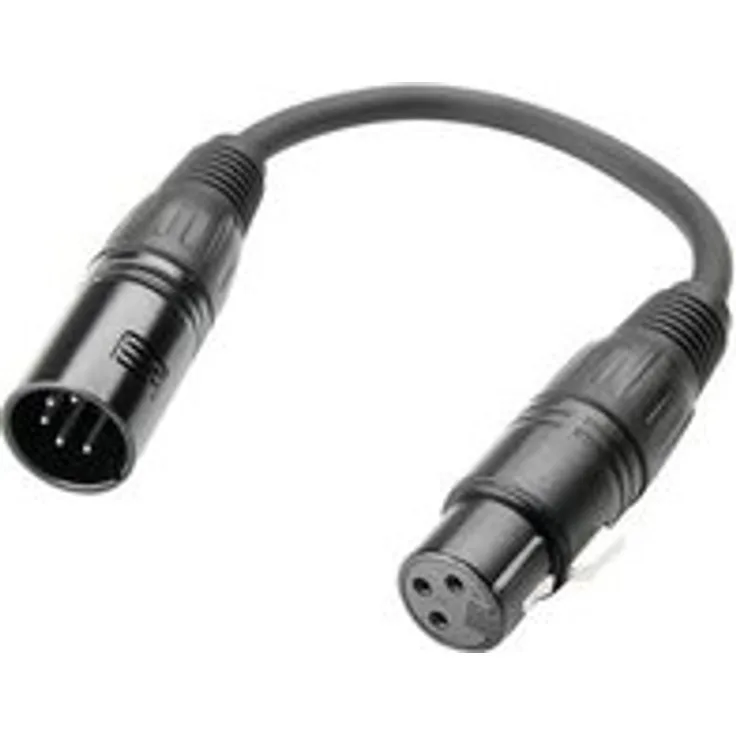 Adam Hall Cables DMX Adapter XLR male 5pol to XLR female 3pol, 0.2 m