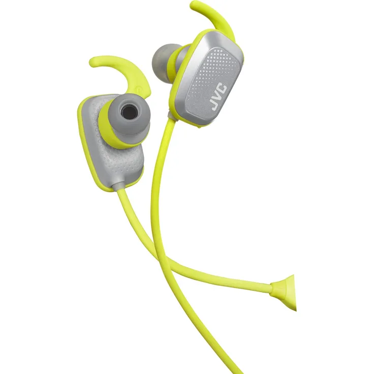 JVC HA-ET65BV-HE Bluetooth In-Ear Sportkopfhörer mit Trainingsunterstützung ''BiomechEngine'' (Farbe Grau - Gelb)