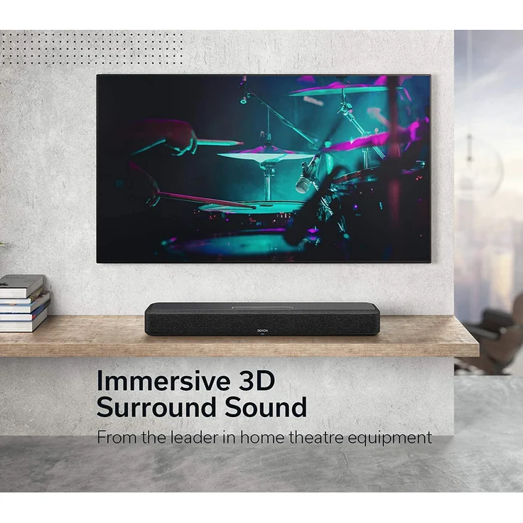 Denon Home 550 2.0 Soundbar ohne Subwoofer, Dolby Atmos, Amazon Alexa, kabellos/kabelgebunden, geeignet für TV, schwarz  – Bild 3
