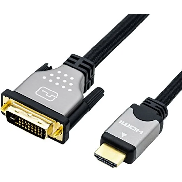 ROLINE Monitorkabel DVI - HDMI, ST-ST, dual link, schwarz - silber, 1,5 m