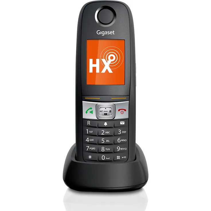 Gigaset E630HX Universal-Mobilteil - IP-Telefon (zum Anschluss an Ihre Basisstation oder Router, das robuste Telefon für Handwerker und Werkstätten) schwarz