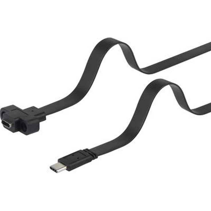 Renkforce USB 3.0 Verlängerungskabel (1x USB-C Stecker - 1x USB-C Buchse) 0.25 m Schwarz schraubbar, hochflexibel (RF-3415030)