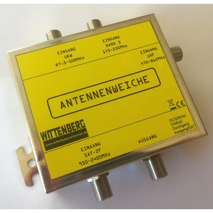 Wittenberg Antennenweiche 4 in 1 für UKW, DAB, UHF und Sat-ZF