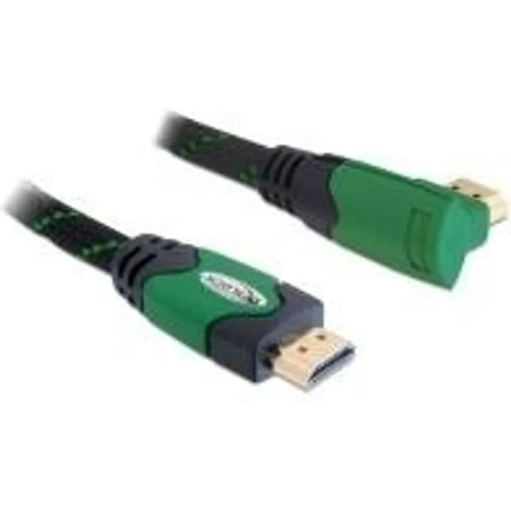 Delock High Speed HDMI-Kabel mit Ethernet (gewinkelt A-A-Stecker-Stecker, 2m)