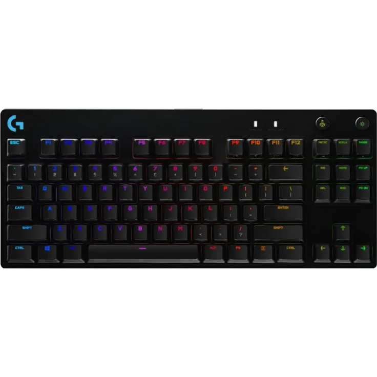 Logitech G Pro Mechanical Gaming Keyboard - Tastatur - backlit - USB - Pan-Nordic QWERTY - GX Blue Clicky - Schwarz (920-009391)