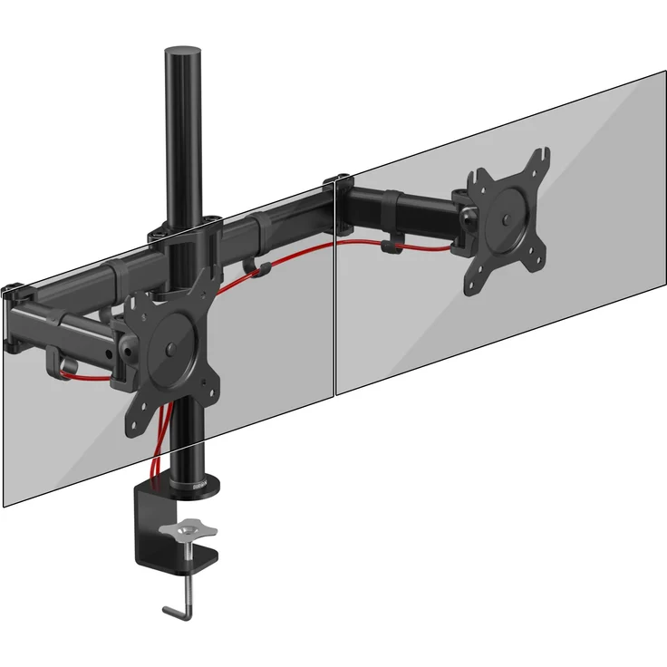 Duronic DM252 Monitorhalterung / Tischhalterung / Bildschirmhalterung / Monitorständer für zwei LCD/LED Computer Bildschirme / Fernsehgeräte mit Neig und Rotierfunktion – Bild 1