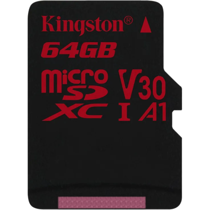 Kingston MicroSD Canvas React SDCR 64GBSP klasse 10, ohne SD-Adapter, Ideal für Serienaufnahmen und 4K Video