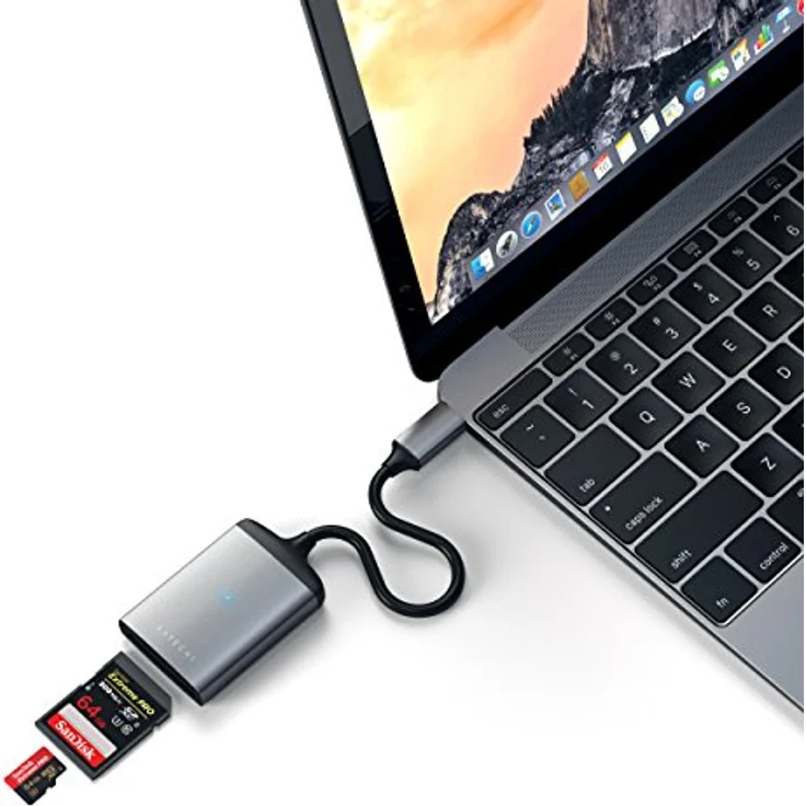 Satechi Aluminum Type-C UHS-II Micro/SD Card Reader space gray – Bild 1