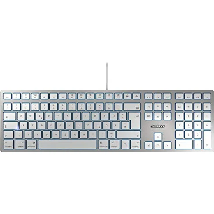 CHERRY KC 6000 SLIM FOR MAC - Tastatur - USB - Deutsch QWERTZ - CHERRY SX - Silber (JK-1610DE-1)