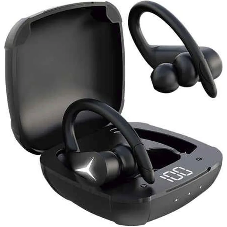 KSIX Sport Buds 2 In-Ear Kopfhörer mit Bluetooth, Mikrofon, spritzwassergeschützt, geeignet für Sport, schwarz