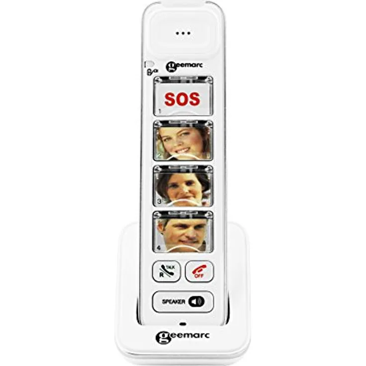 Geemarc PHOTODECT 295 Zusatz-Telefon - schnurloses Schwerhörigen-Telefon mit 4 Fototasten und Lautsprecher, besonders praktisch bei Demenz - Deutsche Version