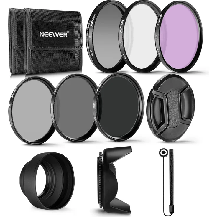 Neewer 67 mm Profi UV CPL FLD Objektiv Filter und ND Neutral Density Filter (ND2, ND4, ND8) Zubehör-Kit für Nikon (D5200 D7000 D7100 D90) DSLR-Kameras